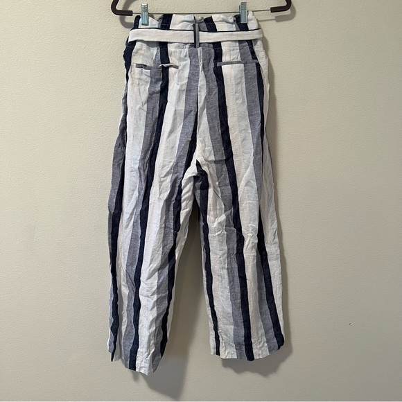 J Crew Point Sur Paperbag Stripe Linen Pants size 10 - Picture 10 of 12